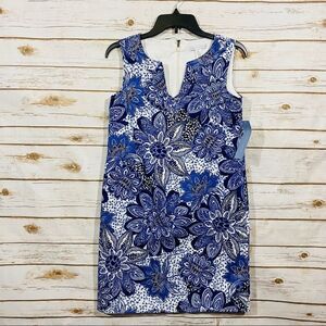 London‎ times women’s blue floral sleeveless dress size 2